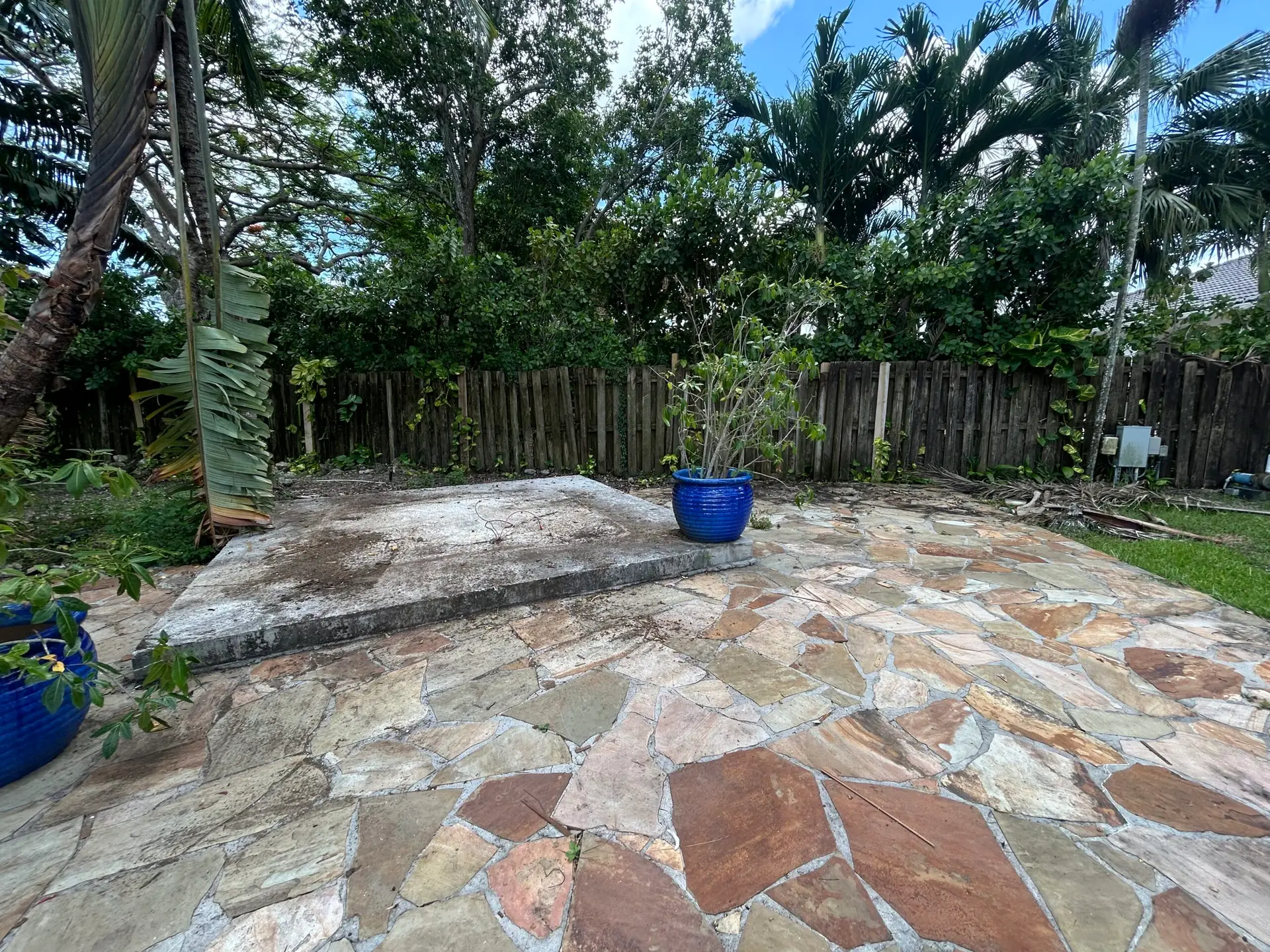 Before patio cleaning