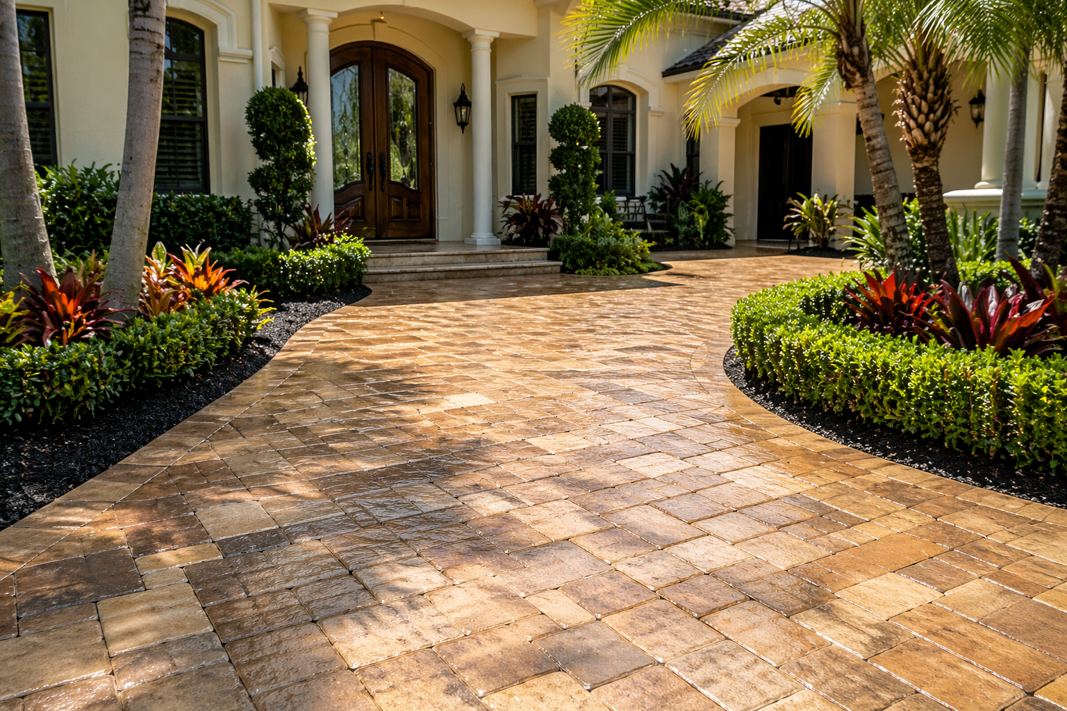 Concrete and stamped concrete pavers sealing